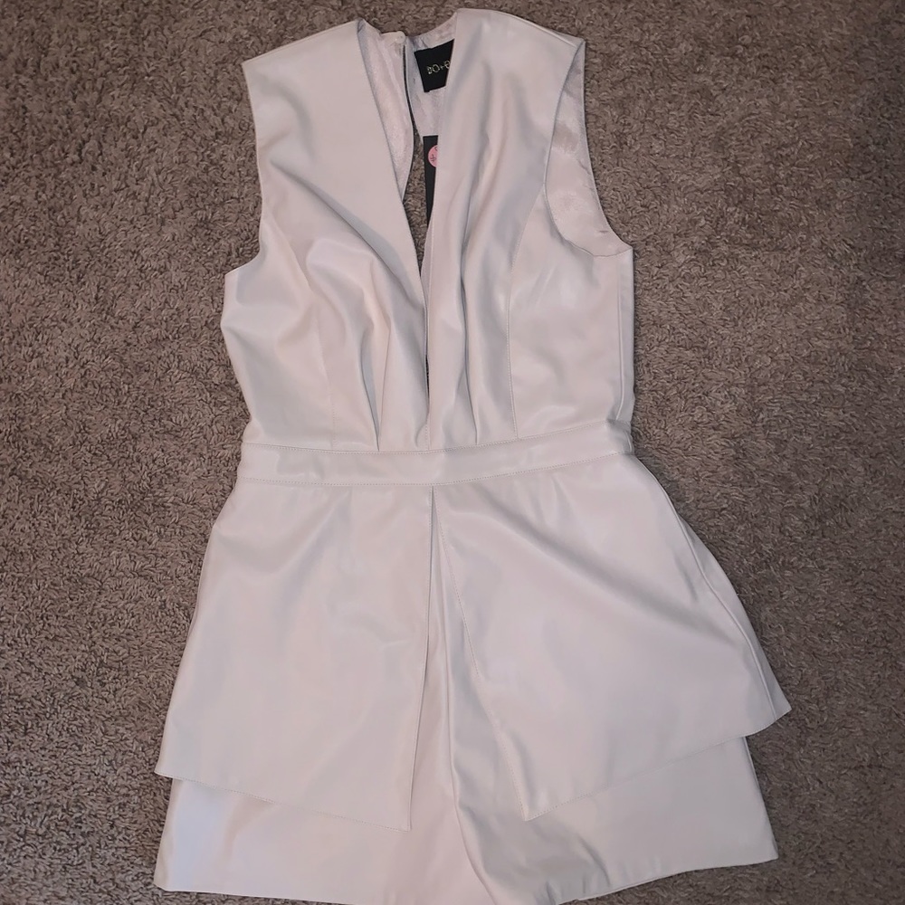 White leather romper